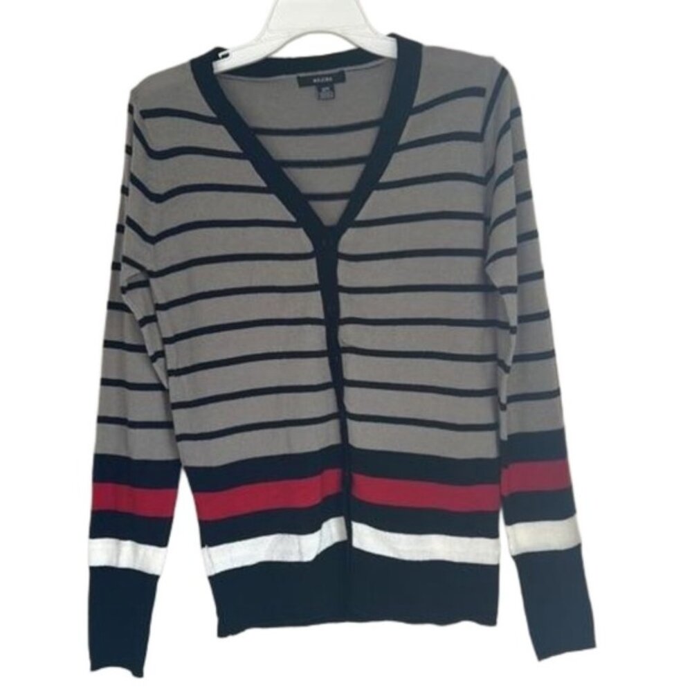 Majore Striped Button Down Sweater - image 1